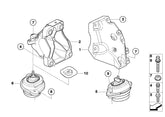 Engine Motor Mount Set Compatible With BMW X3 E83 Engine Motor Mount Left 22113421299 & Right 22113453257